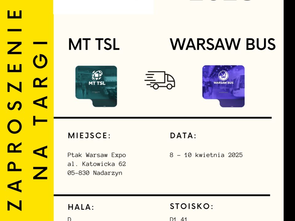 Zaproszenie na Targi MT TSL Warsaw BUS 2025